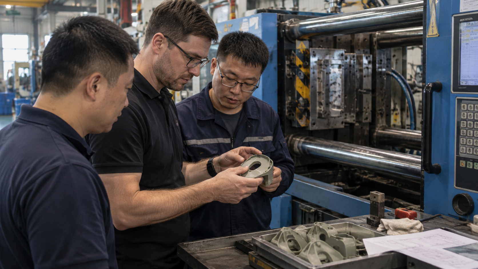 Tool try-out work beside the machine